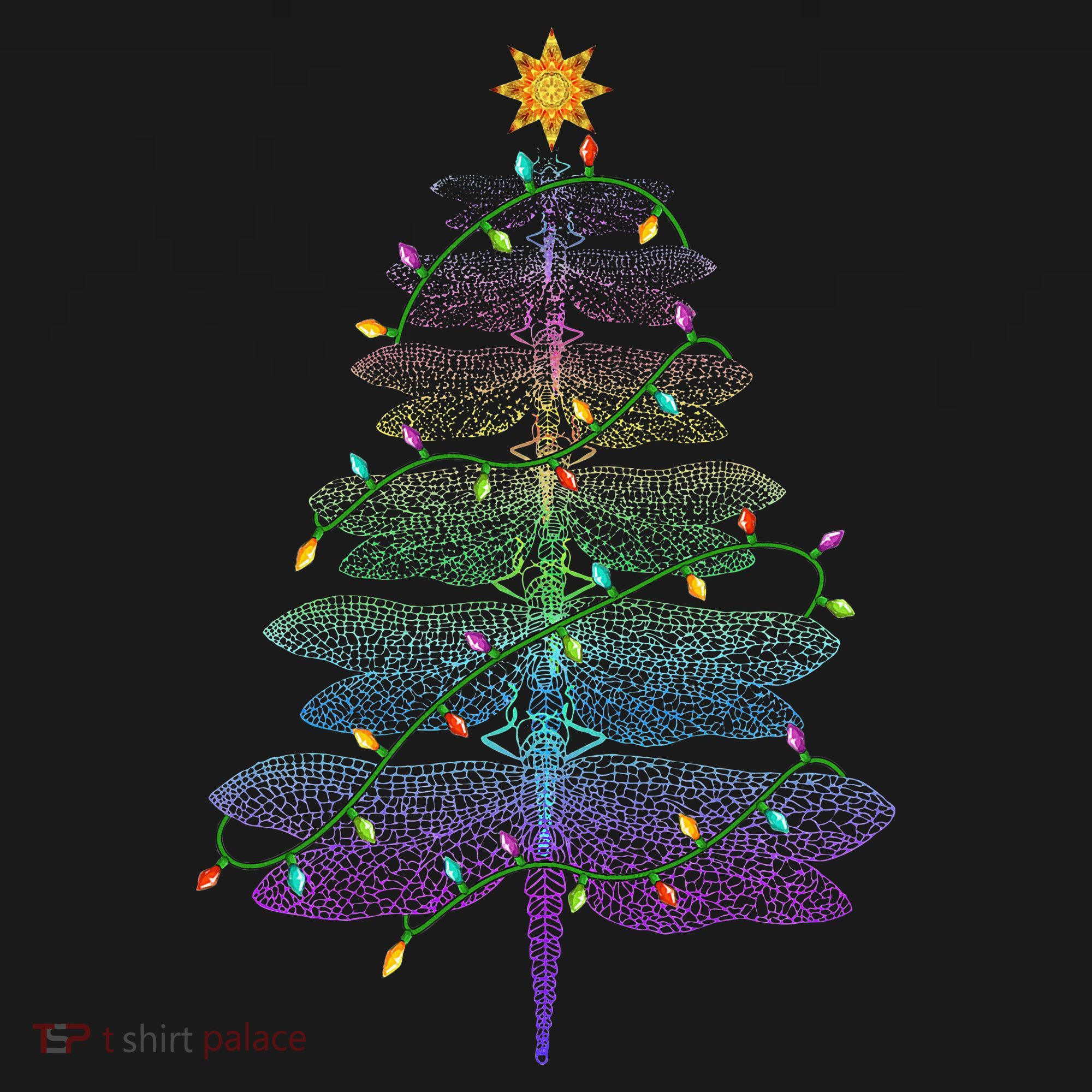 Dragonfly Christmas Tree Light Family Matching Pajamas Xmas Women's Hoodie