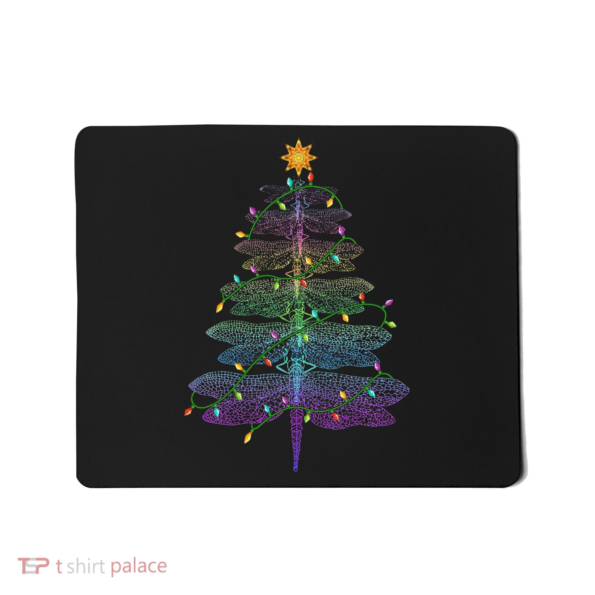 Dragonfly Christmas Tree Light Family Matching Pajamas Xmas Mousepad