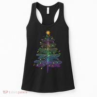 Dragonfly Christmas Tree Light Family Matching Pajamas Xmas Women's Tank Top thumb 0