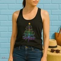 Dragonfly Christmas Tree Light Family Matching Pajamas Xmas Women's Tank Top thumb 2