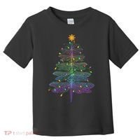 Dragonfly Christmas Tree Light Family Matching Pajamas Xmas Toddler T-Shirt thumb 0