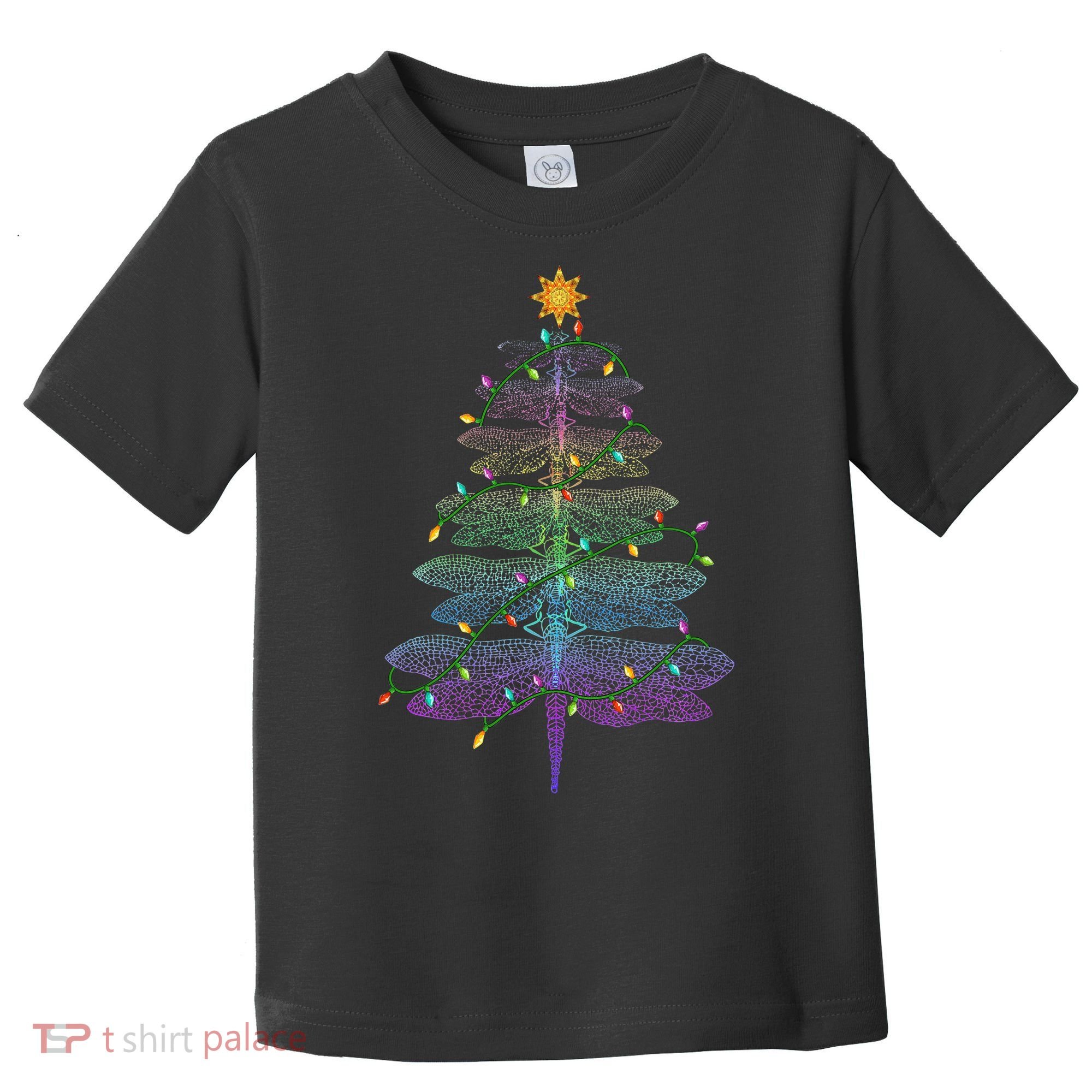 Dragonfly Christmas Tree Light Family Matching Pajamas Xmas Toddler T-Shirt