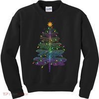 Dragonfly Christmas Tree Light Family Matching Pajamas Xmas Kids Sweatshirt thumb 0