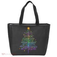 Dragonfly Christmas Tree Light Family Matching Pajamas Xmas Tote Bag thumb 0