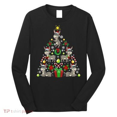 Donkey Christmas Tree Farmer Long Sleeve Shirt