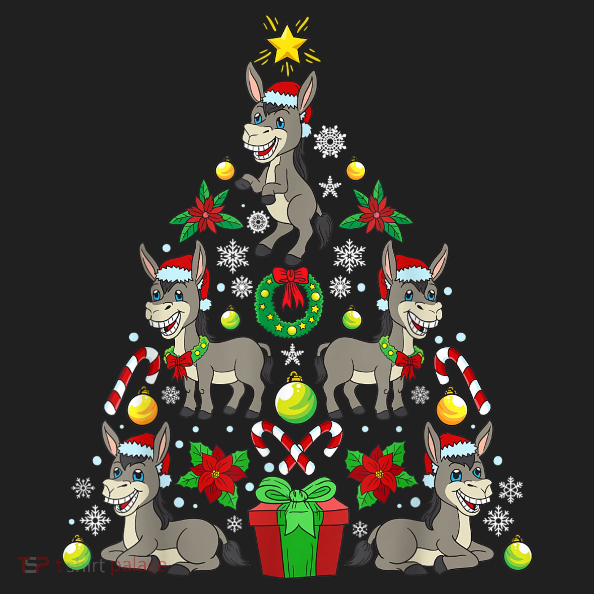 Donkey Christmas Tree Farmer Hat