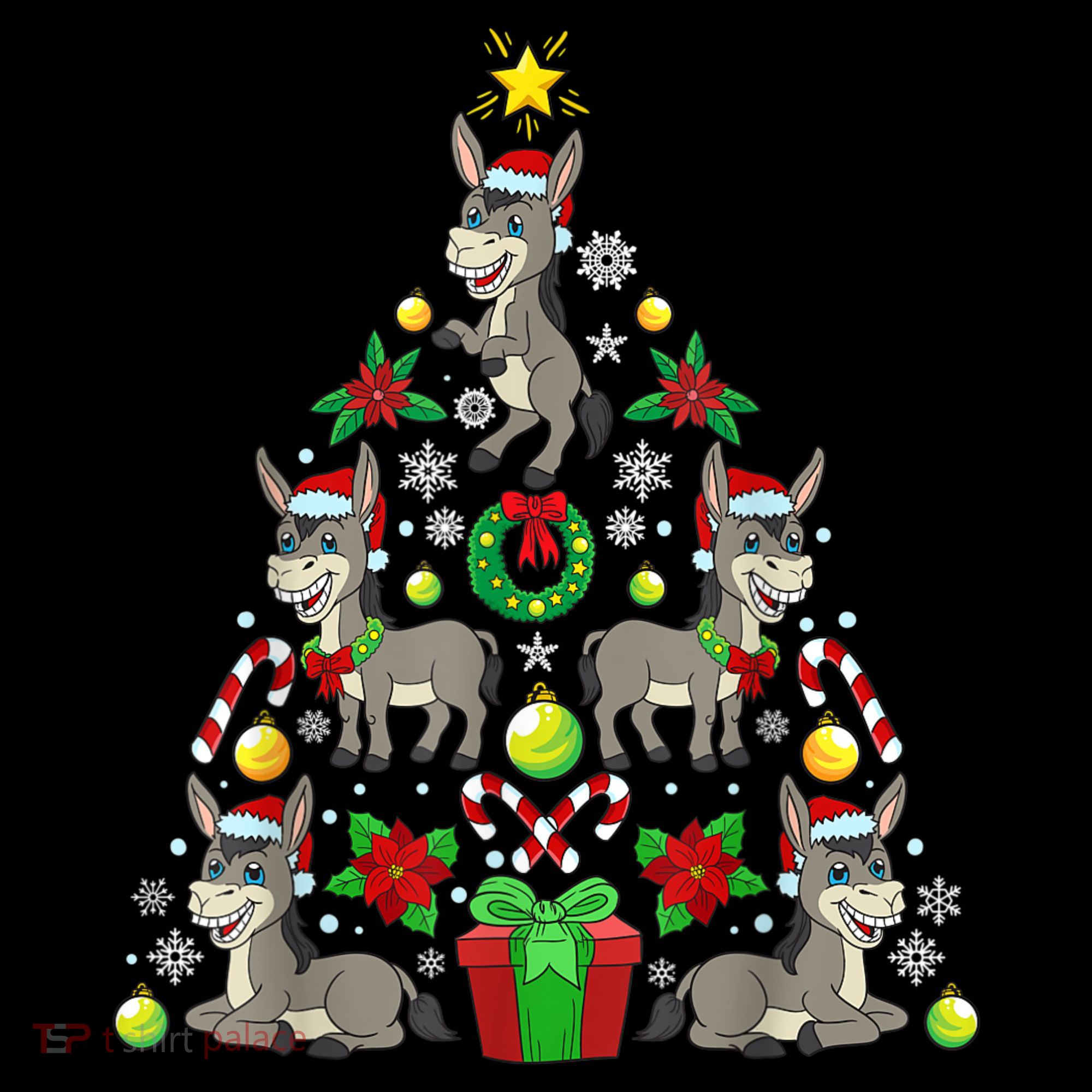 Donkey Christmas Tree Farmer Tank Top