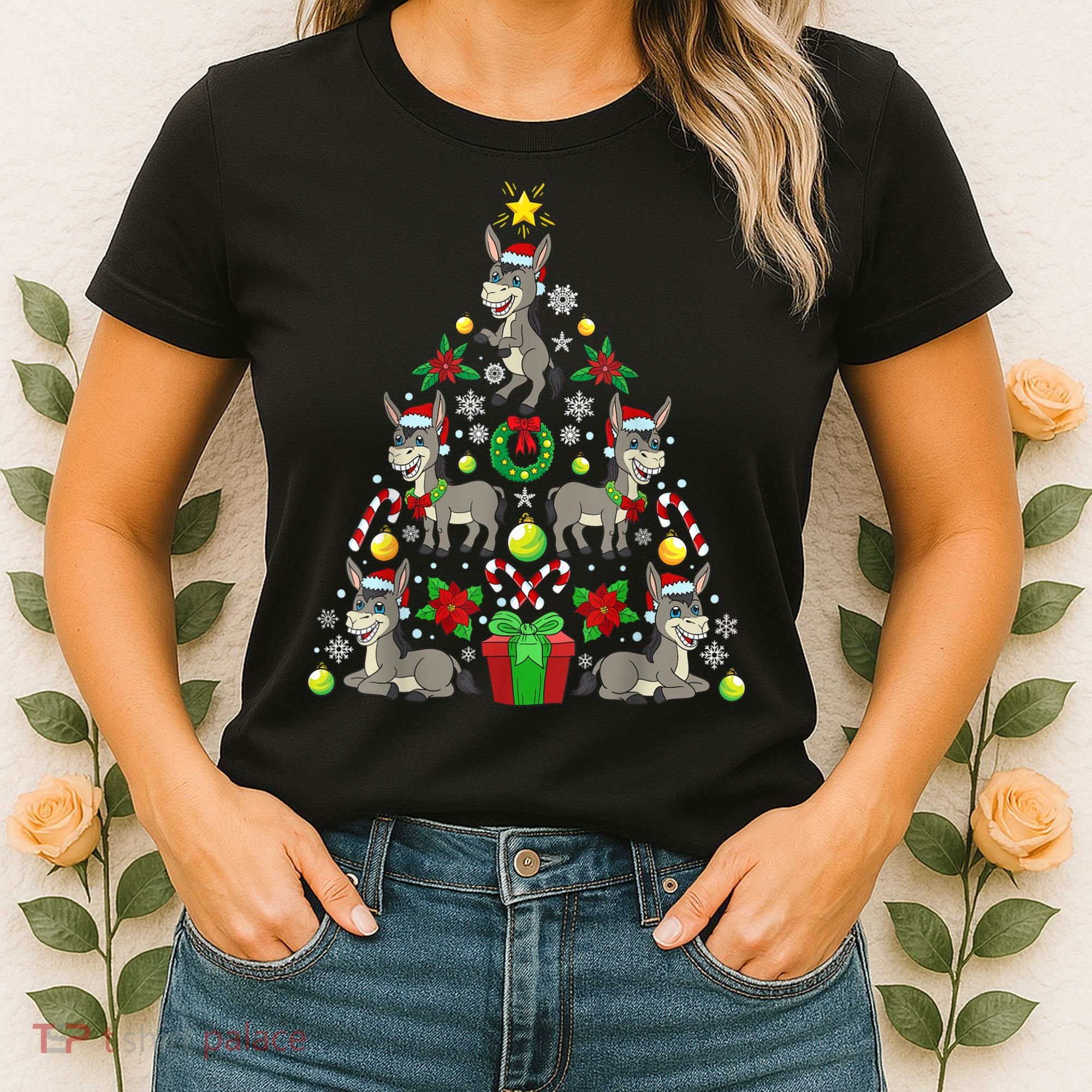 Donkey Christmas Tree Farmer Women's T-Shirt