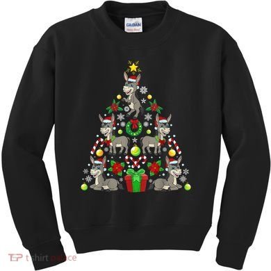 Donkey Christmas Tree Farmer Kids Sweatshirt