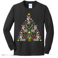 Donkey Christmas Tree Farmer Kids Long Sleeve Shirt thumb 0