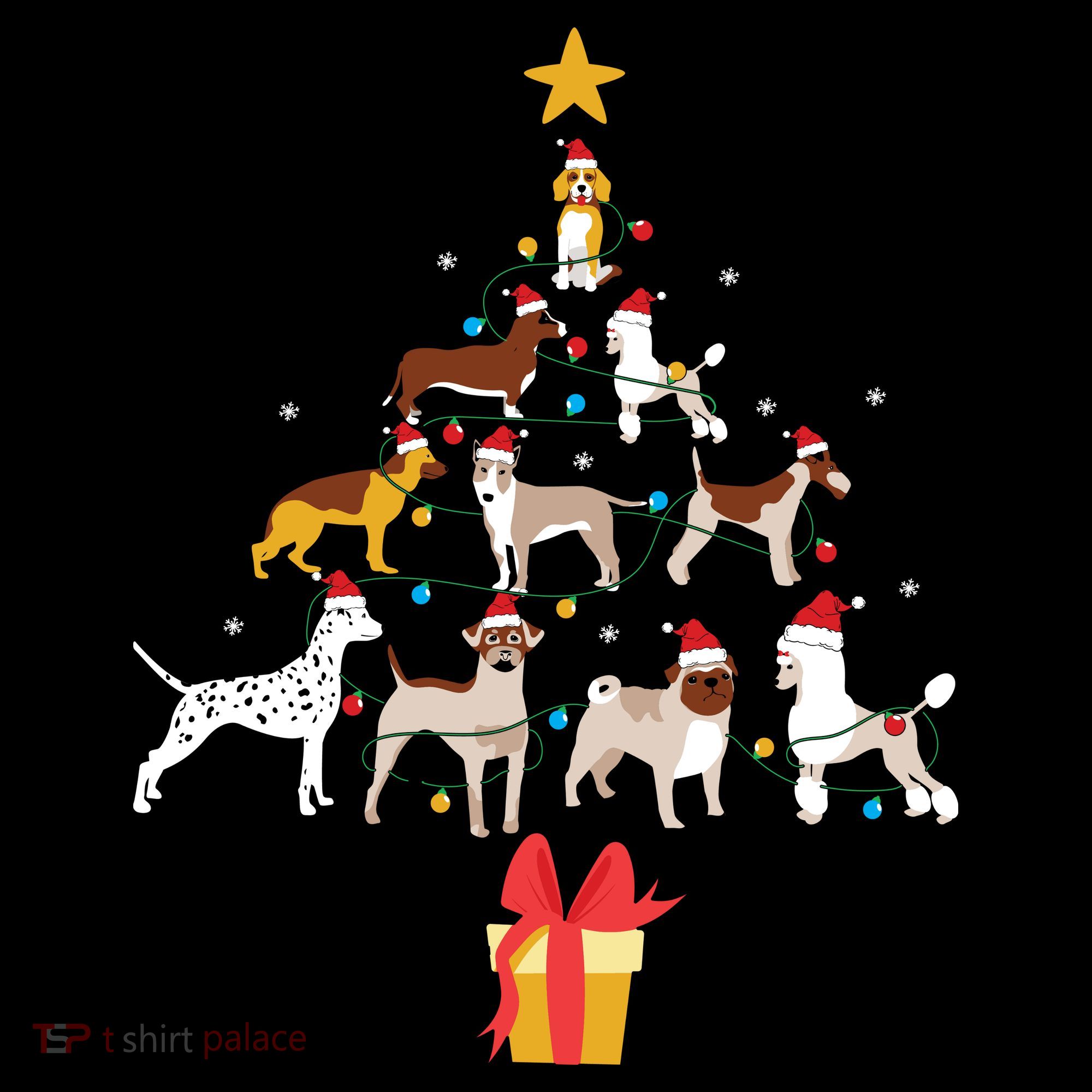 Dog Christmas Tree Lights Dog Lover Funny Xmas Coffee Mug