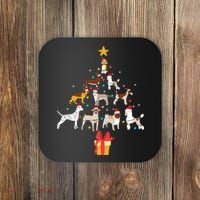 Dog Christmas Tree Lights Dog Lover Funny Xmas Coaster thumb 0