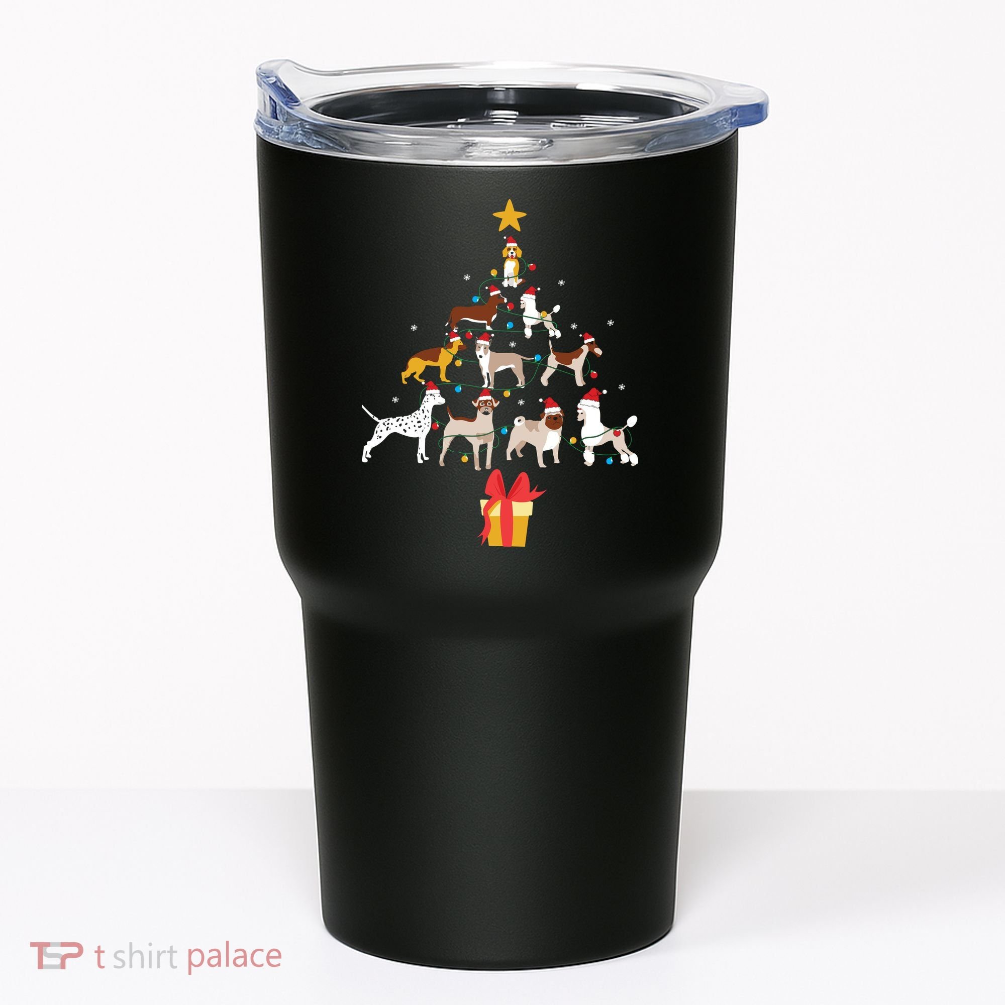 Dog Christmas Tree Lights Dog Lover Funny Xmas Tumbler