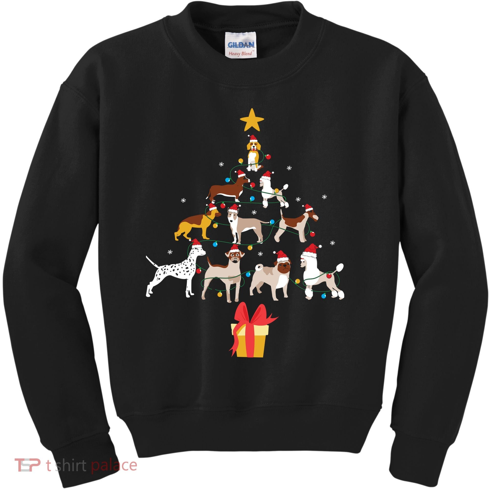 Dog Christmas Tree Lights Dog Lover Funny Xmas Kids Sweatshirt