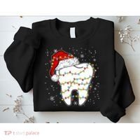 Dentist Christmas Teeth Santa Dental Hygiene Dental Life Sweatshirt thumb 2