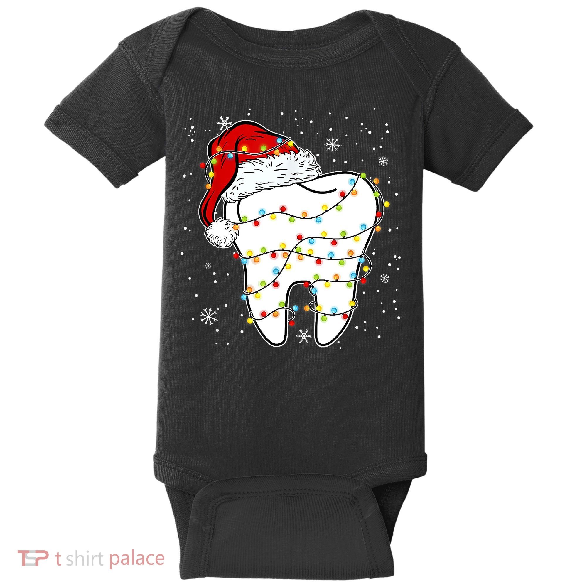 Dentist Christmas Teeth Santa Dental Hygiene Dental Life Baby Bodysuit