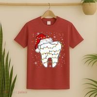 Dentist Christmas Teeth Santa Dental Hygiene Dental Life T-Shirt thumb 2