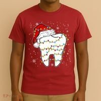 Dentist Christmas Teeth Santa Dental Hygiene Dental Life T-Shirt thumb 3