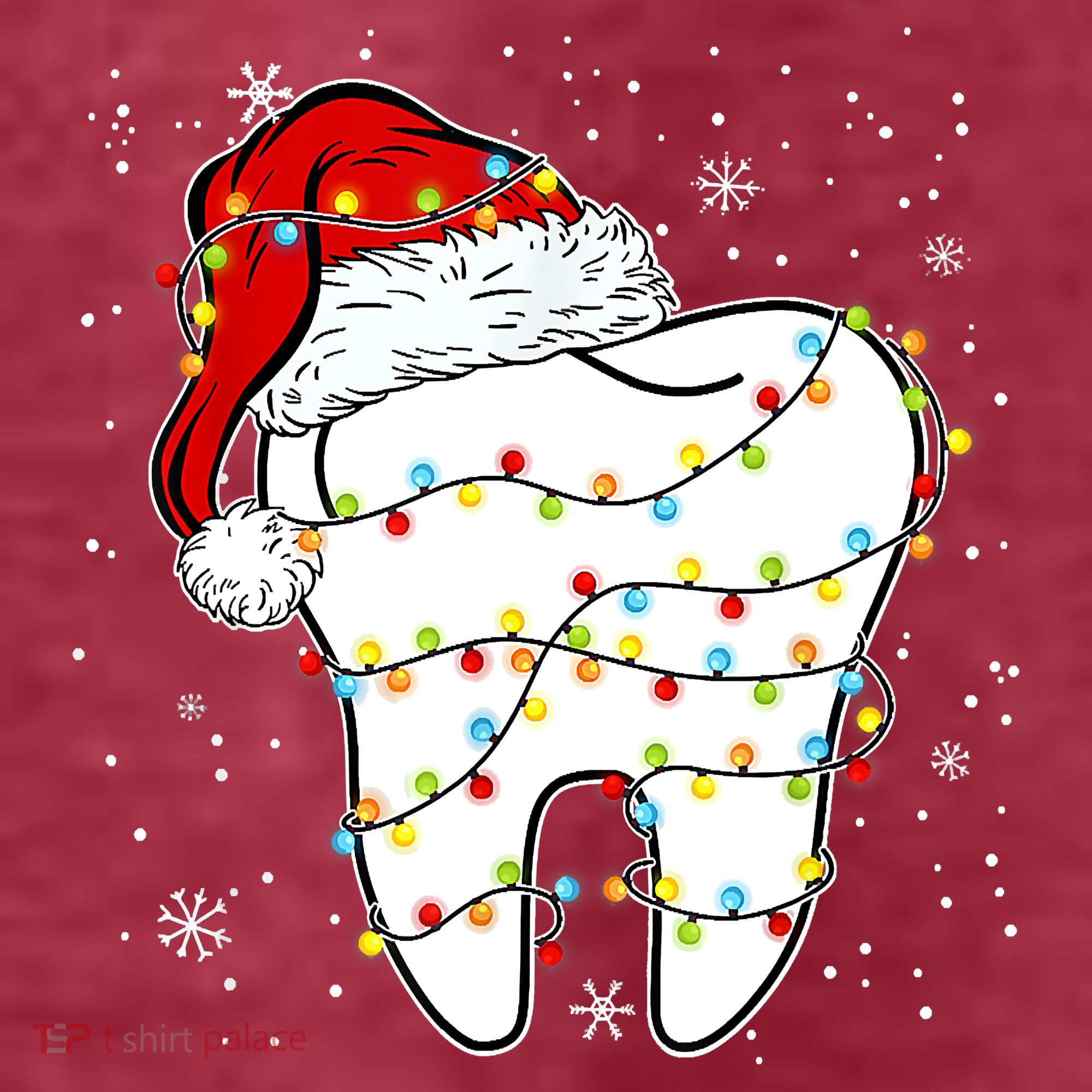Dentist Christmas Teeth Santa Dental Hygiene Dental Life T-Shirt