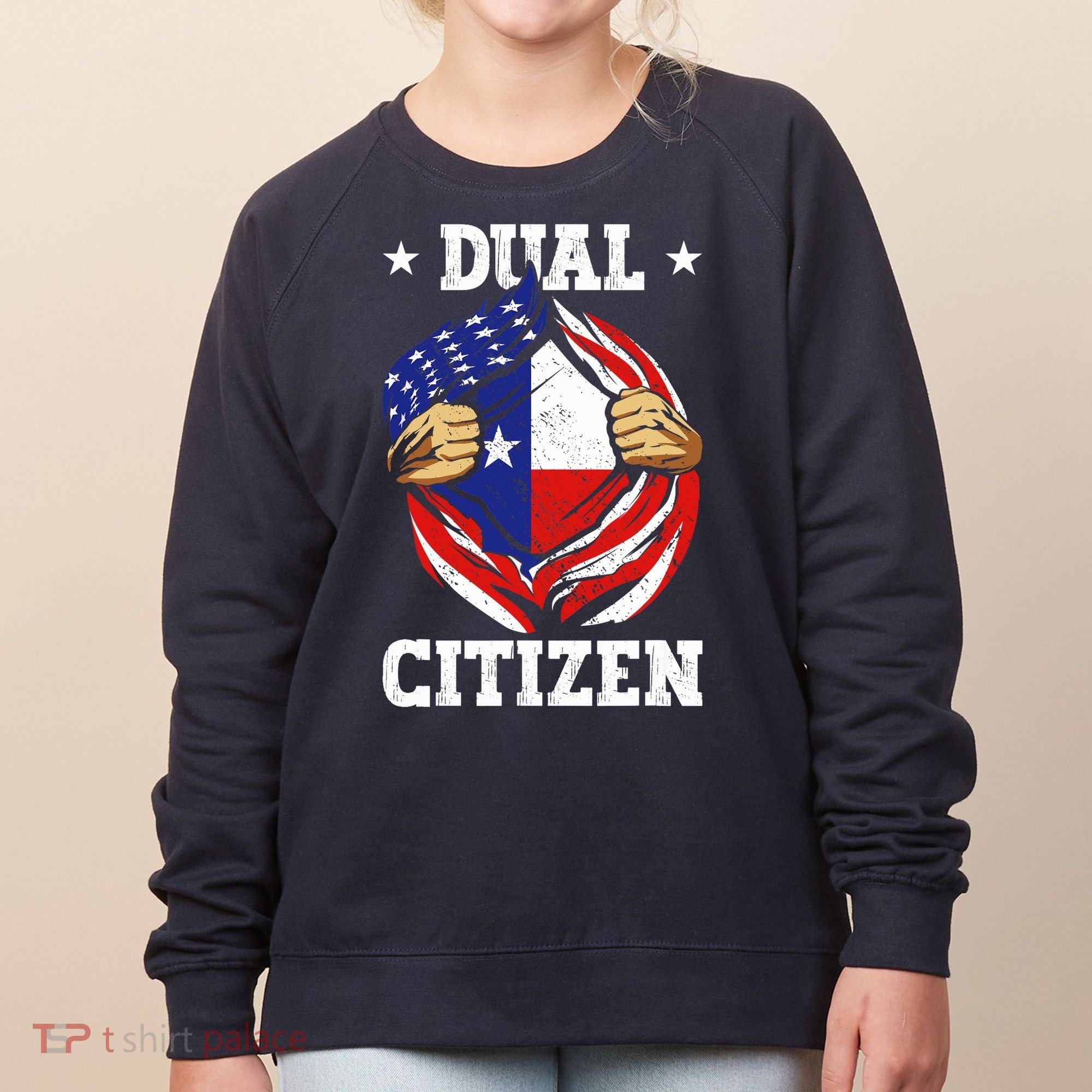 Dual Citizen Texas Pride Usa And Texas Flag Texan Women's Sweatshirt