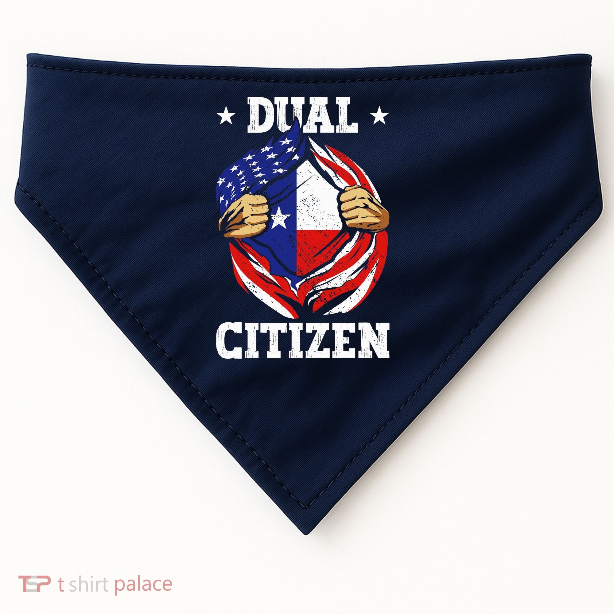 Dual Citizen Texas Pride Usa And Texas Flag Texan USA-Made Doggie Bandana