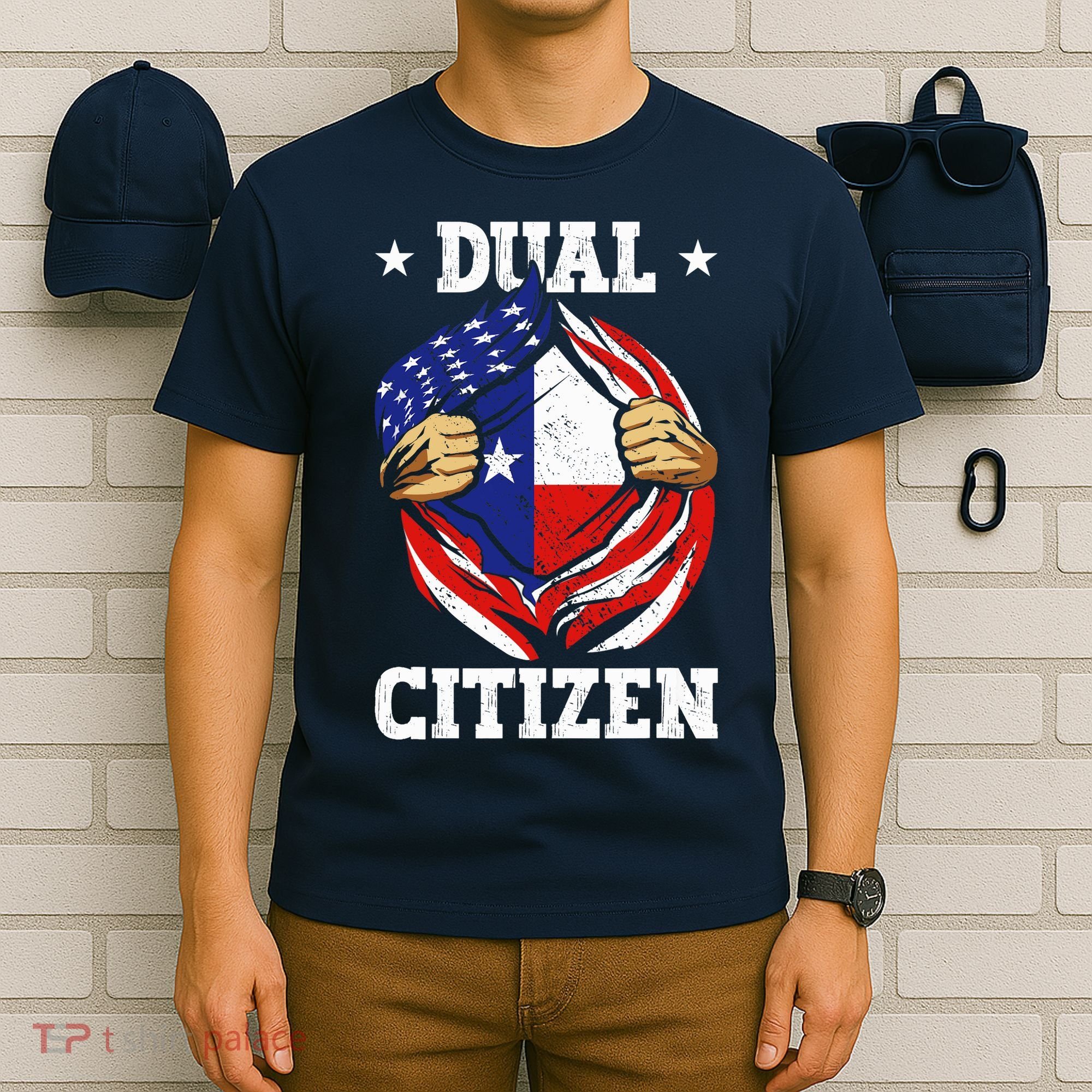 Dual Citizen Texas Pride Usa And Texas Flag Texan T-Shirt
