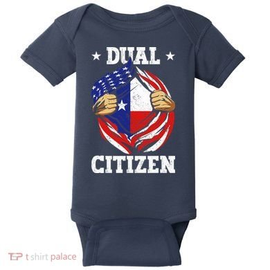 Dual Citizen Texas Pride Usa And Texas Flag Texan Baby Bodysuit