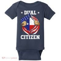 Dual Citizen Texas Pride Usa And Texas Flag Texan Baby Bodysuit thumb 0