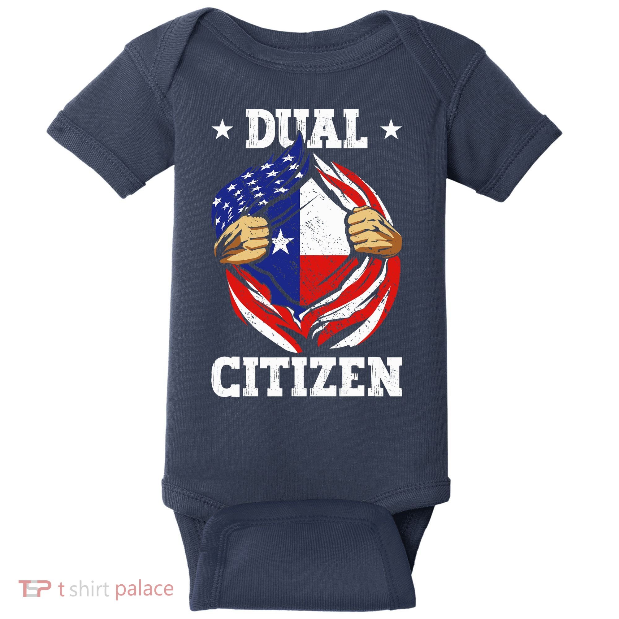 Dual Citizen Texas Pride Usa And Texas Flag Texan Baby Bodysuit