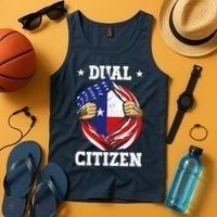 Dual Citizen Texas Pride Usa And Texas Flag Texan Tank Top thumb 4