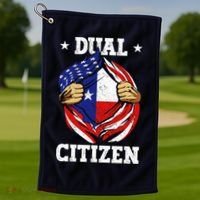 Dual Citizen Texas Pride Usa And Texas Flag Texan Golf Towel thumb 1