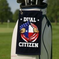 Dual Citizen Texas Pride Usa And Texas Flag Texan Golf Towel thumb 2
