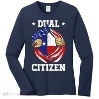 Dual Citizen Texas Pride Usa And Texas Flag Texan Women's Long Sleeve Shirt thumb 0