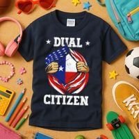 Dual Citizen Texas Pride Usa And Texas Flag Texan Kids T-Shirt thumb 3