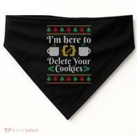 Delete Cookies Ugly Sweater Christmas Sweater Xmas Gift USA-Made Doggie Bandana thumb 0