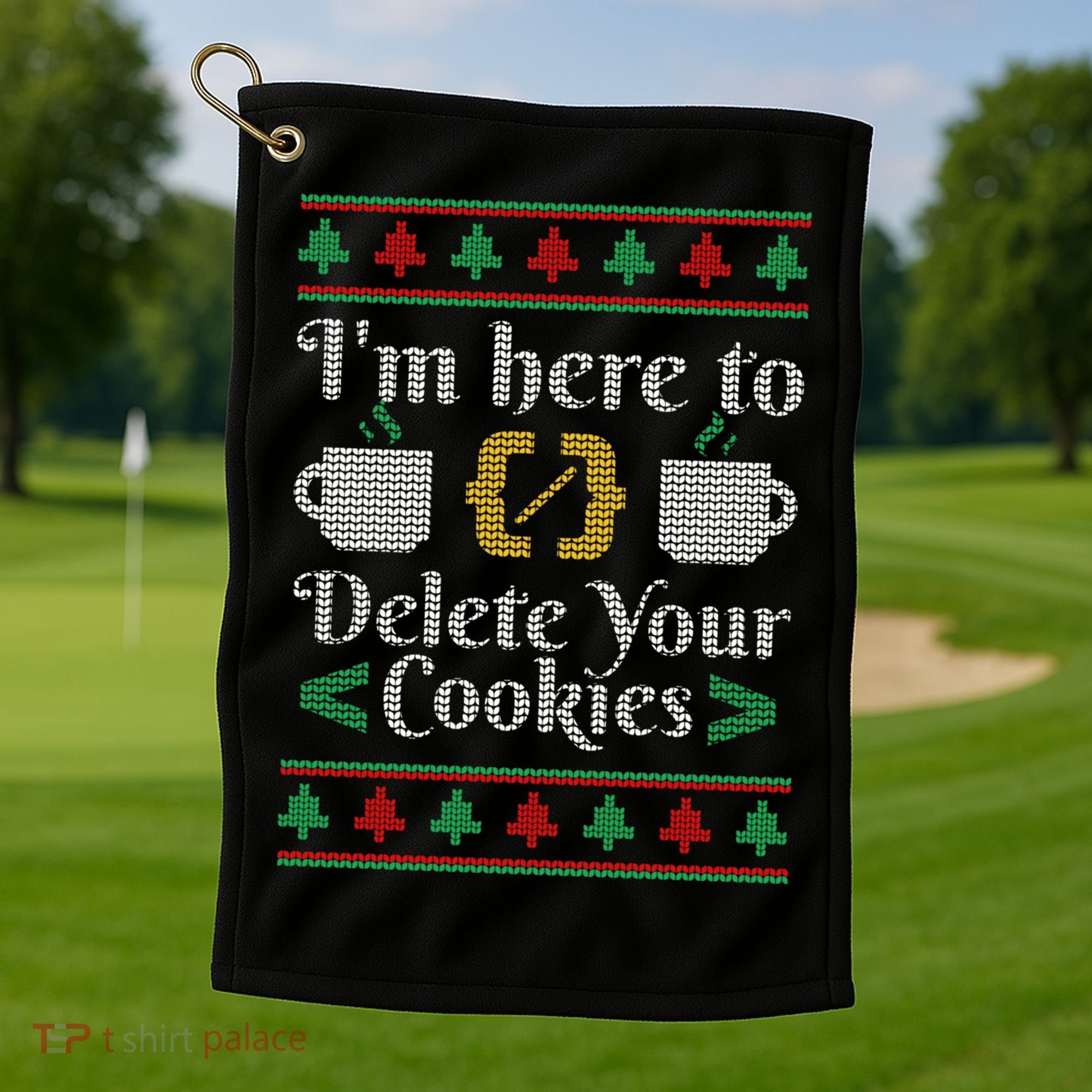Delete Cookies Ugly Sweater Christmas Sweater Xmas Gift Golf Towel