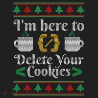 Delete Cookies Ugly Sweater Christmas Sweater Xmas Gift Golf Towel thumb 3