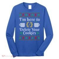 Delete Cookies Ugly Sweater Christmas Sweater Xmas Gift Long Sleeve Shirt thumb 0