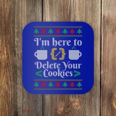 Delete Cookies Ugly Sweater Christmas Sweater Xmas Gift Coaster