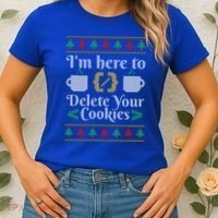 Delete Cookies Ugly Sweater Christmas Sweater Xmas Gift Women's T-Shirt thumb 2