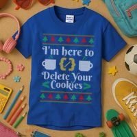 Delete Cookies Ugly Sweater Christmas Sweater Xmas Gift Kids T-Shirt thumb 3