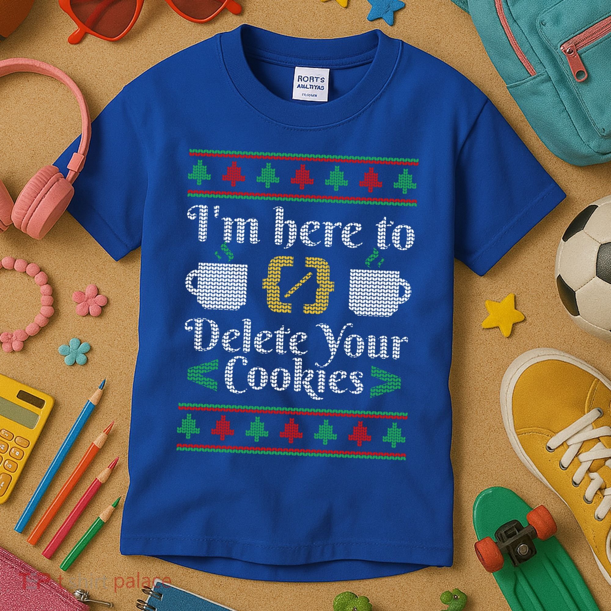 Delete Cookies Ugly Sweater Christmas Sweater Xmas Gift Kids T-Shirt