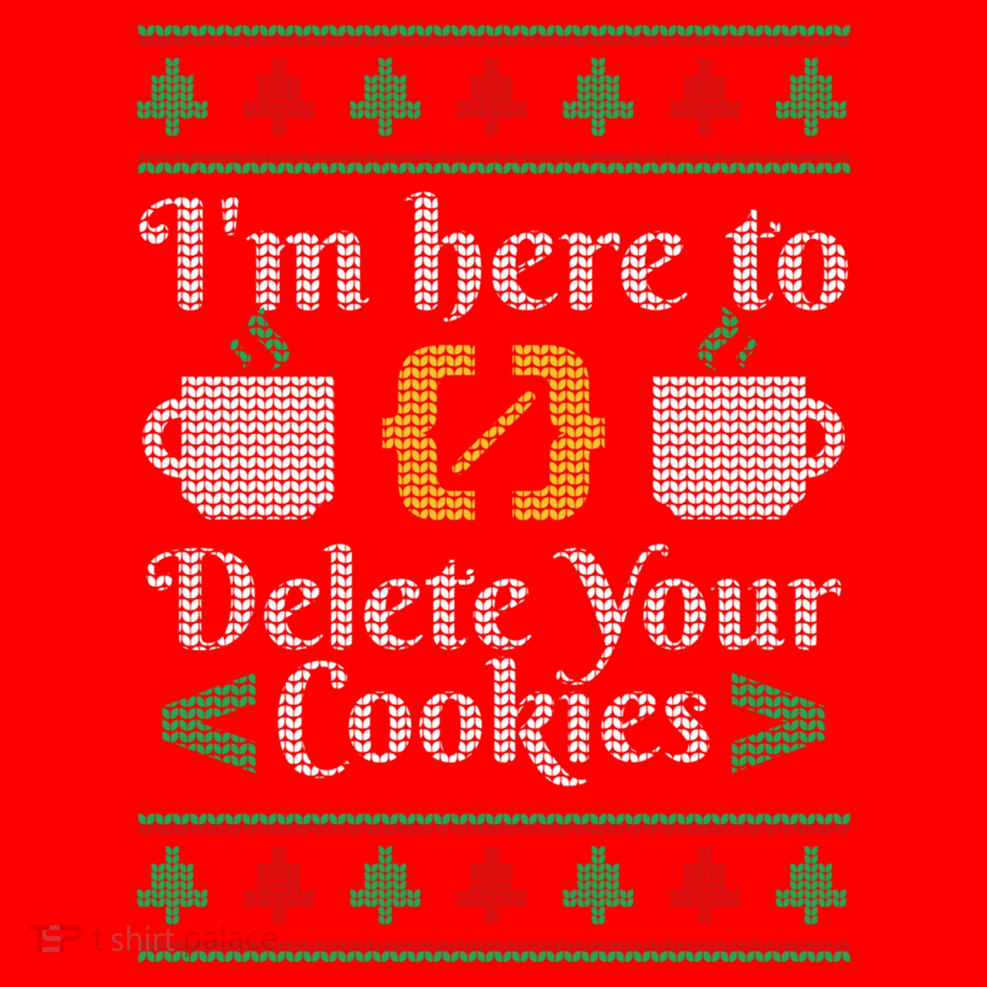 Delete Cookies Ugly Sweater Christmas Sweater Xmas Gift Santa Hat