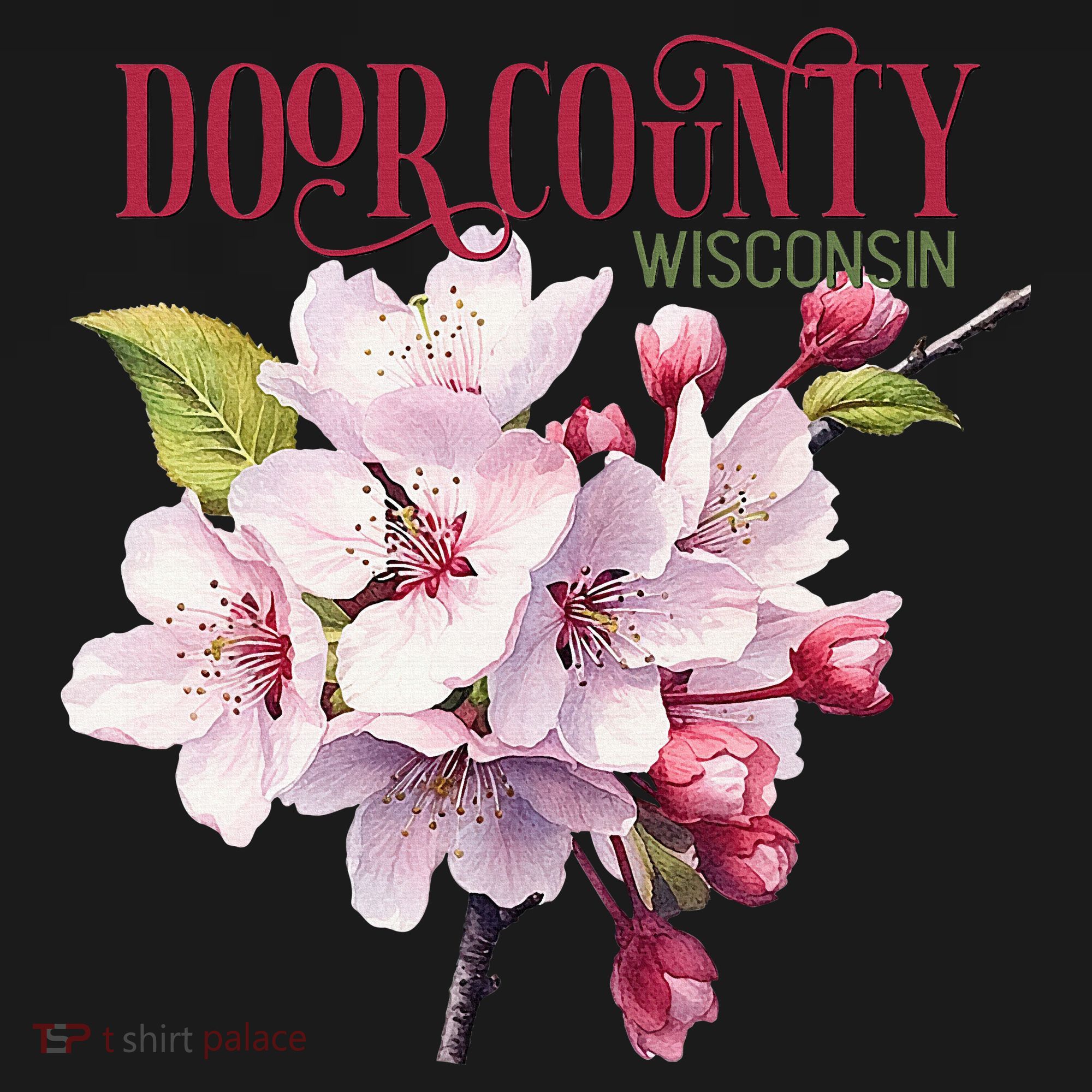 Door County Wisconsin Cherry Blossoms Festival Cherries T-Shirt