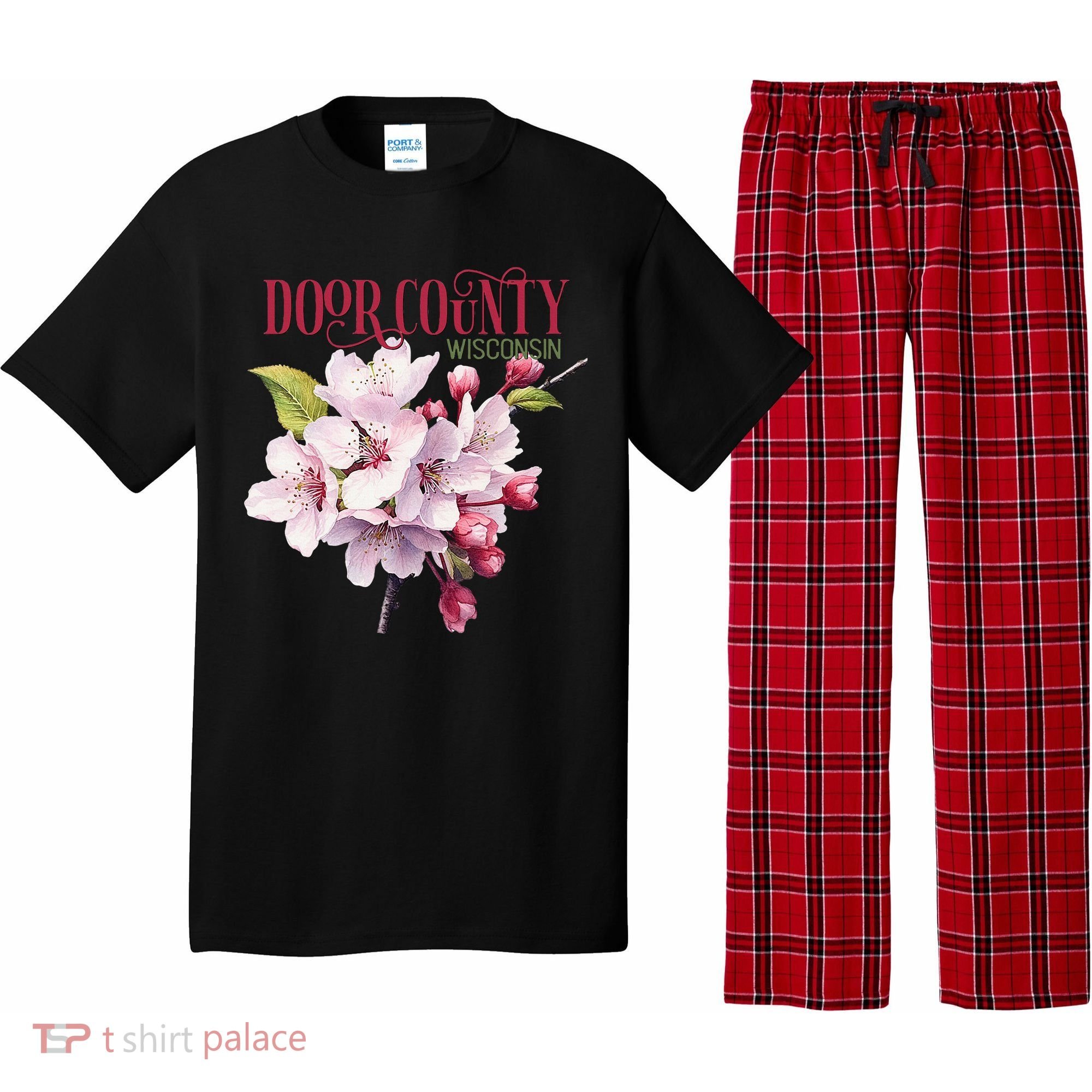 Door County Wisconsin Cherry Blossoms Festival Cherries Pajama Set