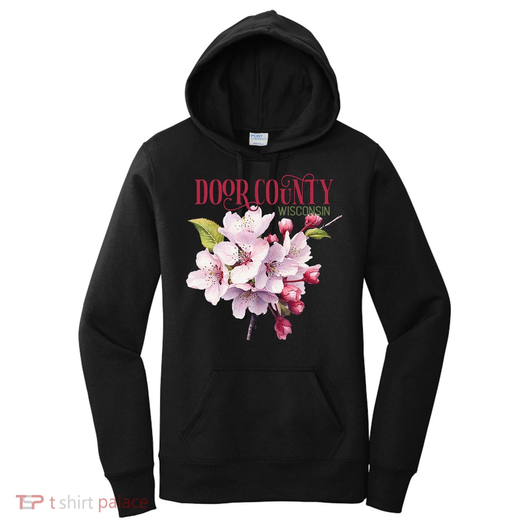 Door County Wisconsin Cherry Blossoms Festival Cherries Women's Hoodie