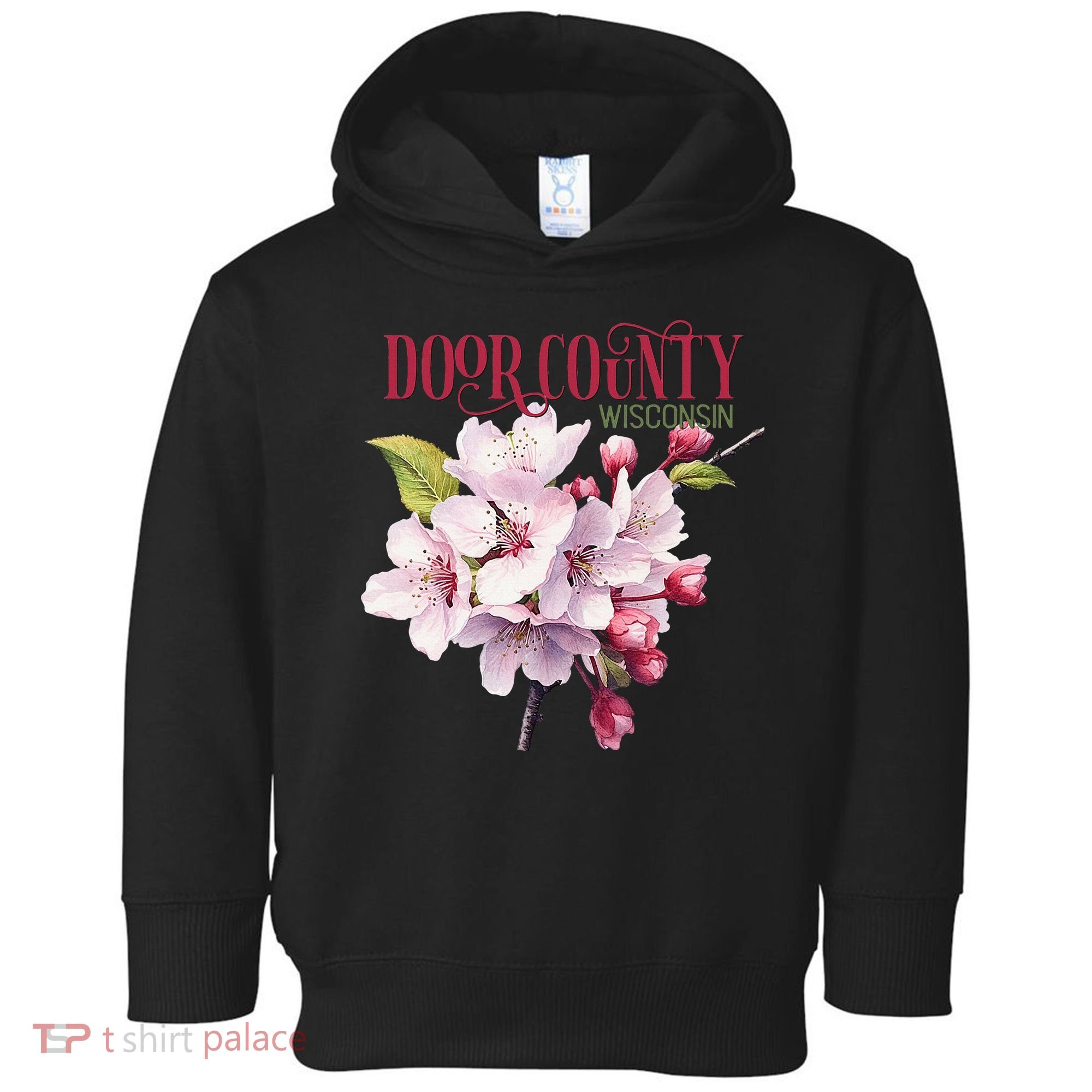 Door County Wisconsin Cherry Blossoms Festival Cherries Toddler Hoodie