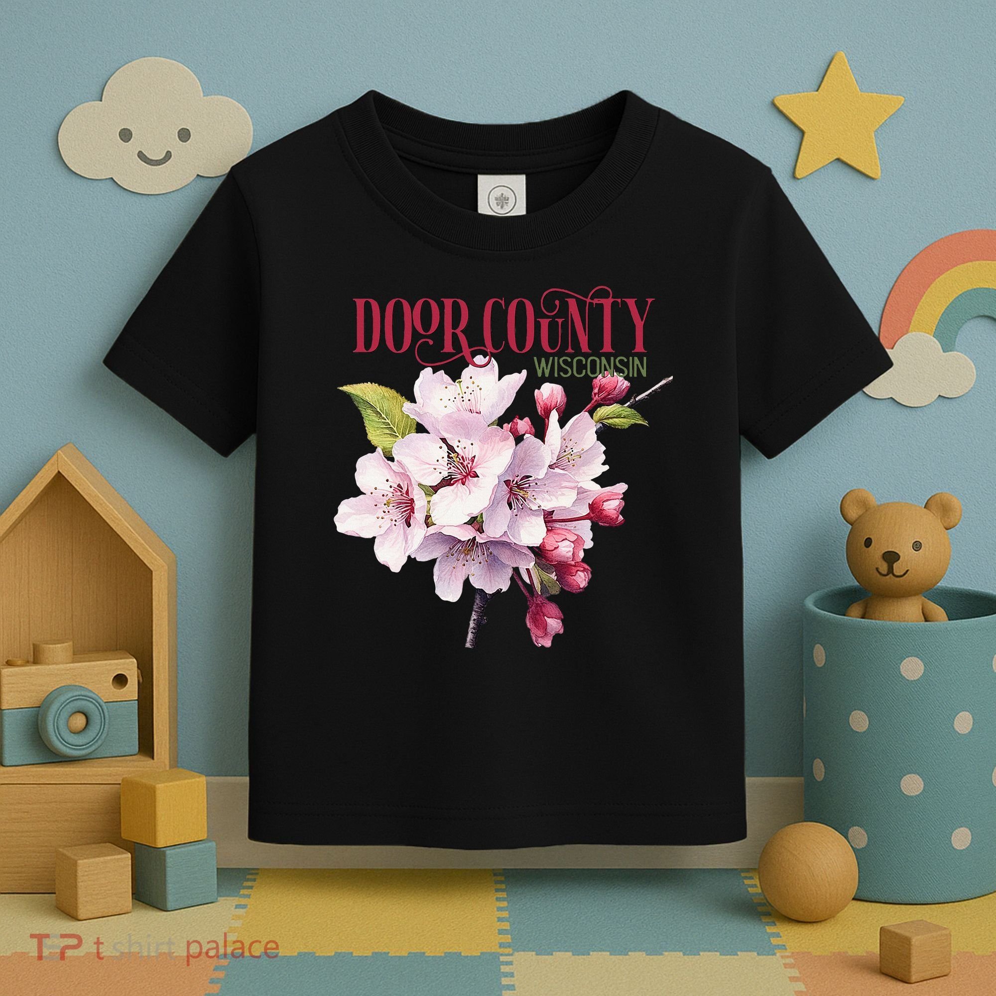 Door County Wisconsin Cherry Blossoms Festival Cherries Toddler T-Shirt