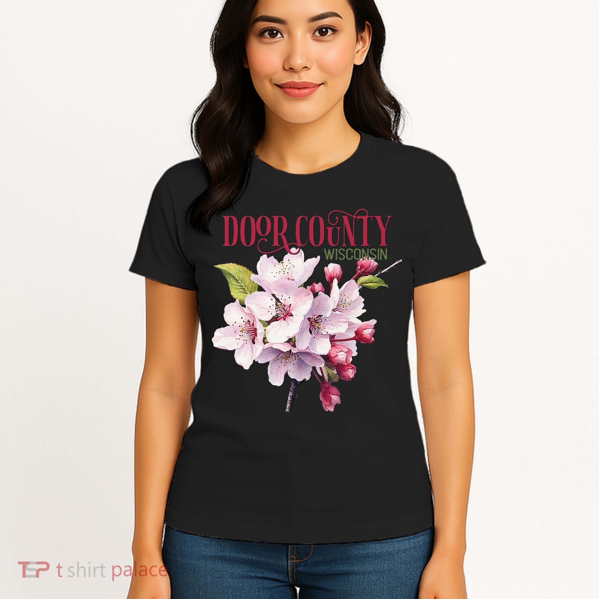 Door County Wisconsin Cherry Blossoms Festival Cherries Women's T-Shirt