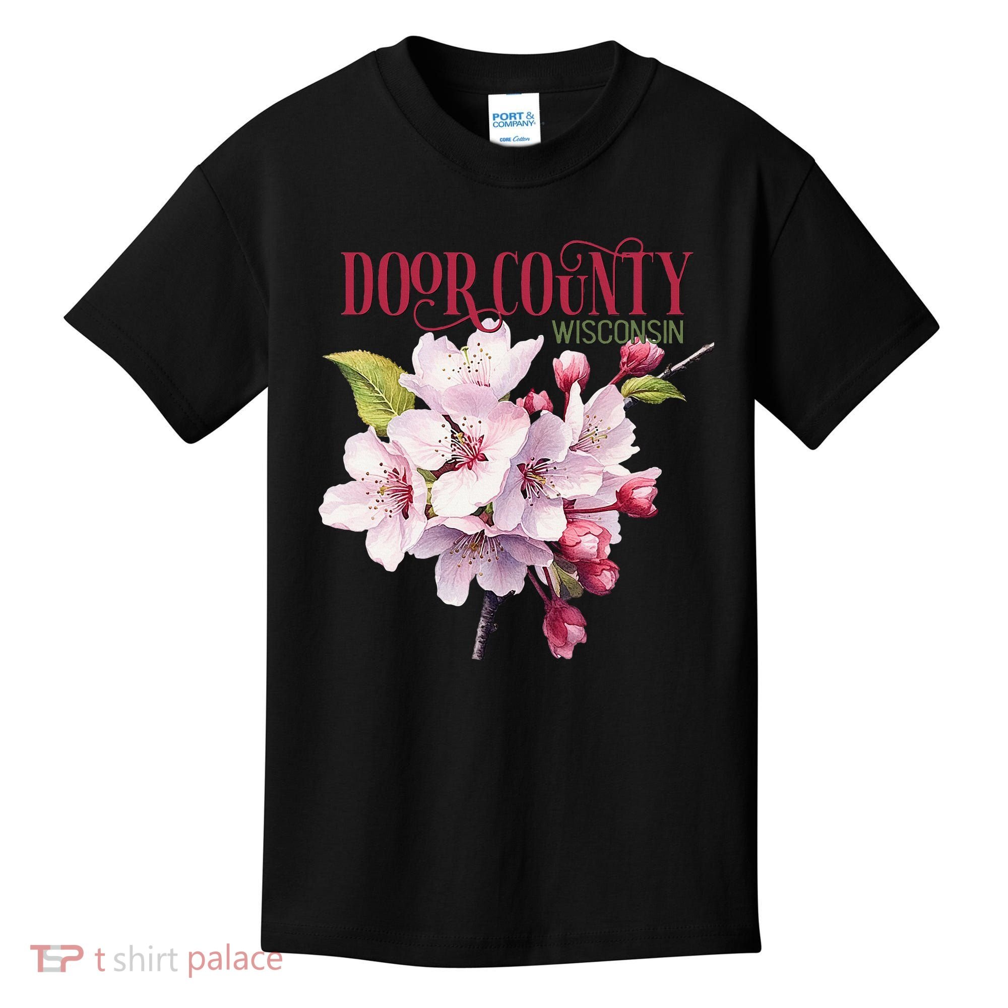 Door County Wisconsin Cherry Blossoms Festival Cherries Kids T-Shirt